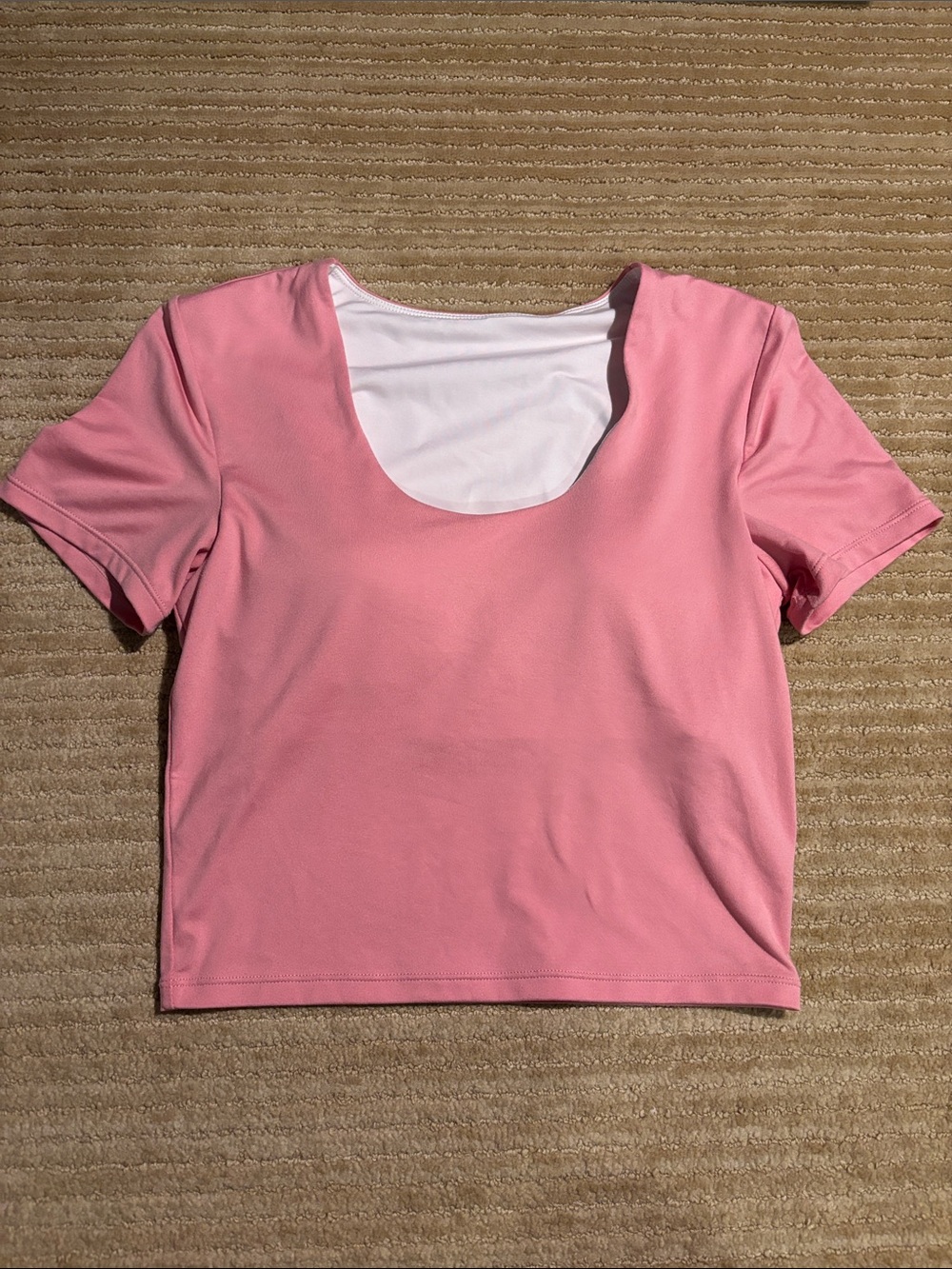 Zella Women’s Pink Scoop Neck Short Sleeve Top